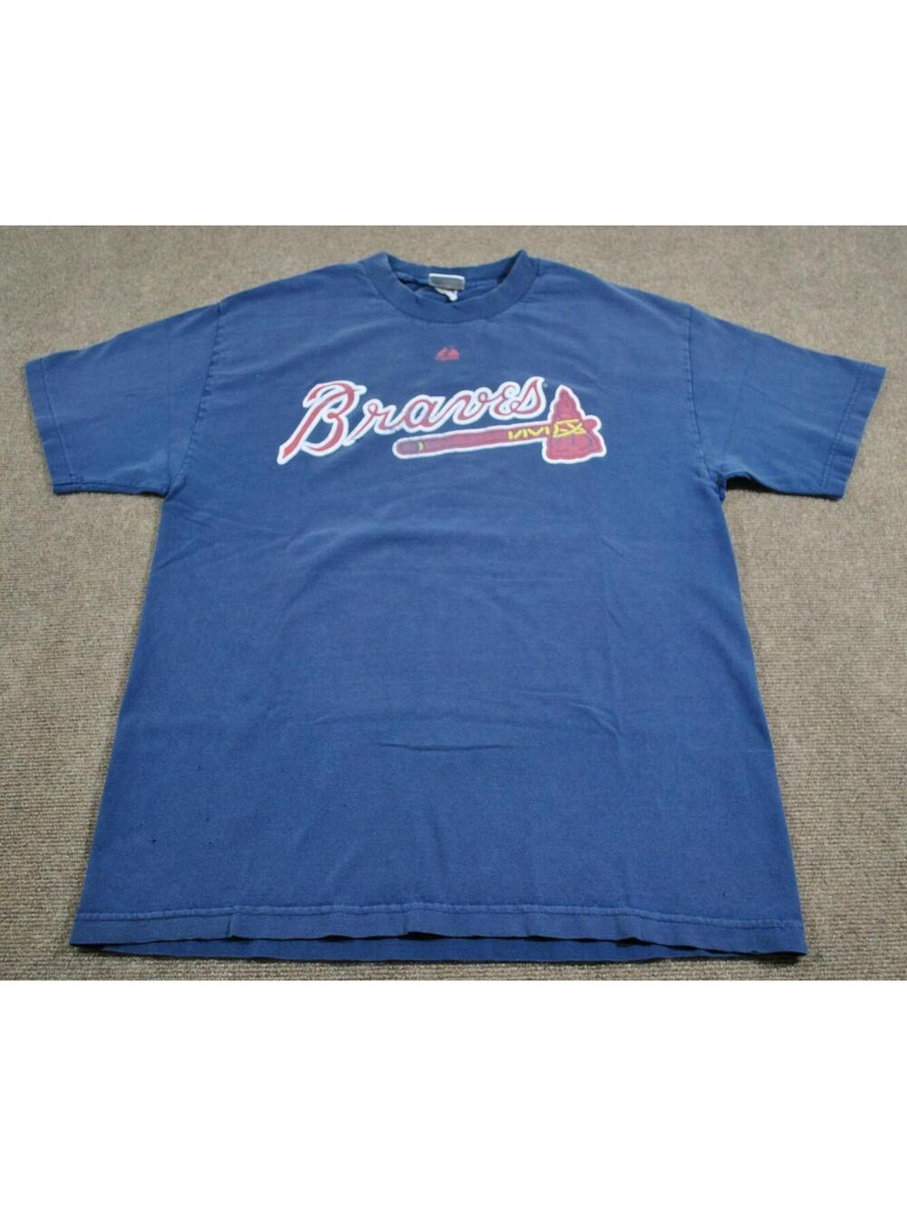 Atlanta Braves Jason Heyward MLB Baseball Navy Blue Jersey Shirt Size Large